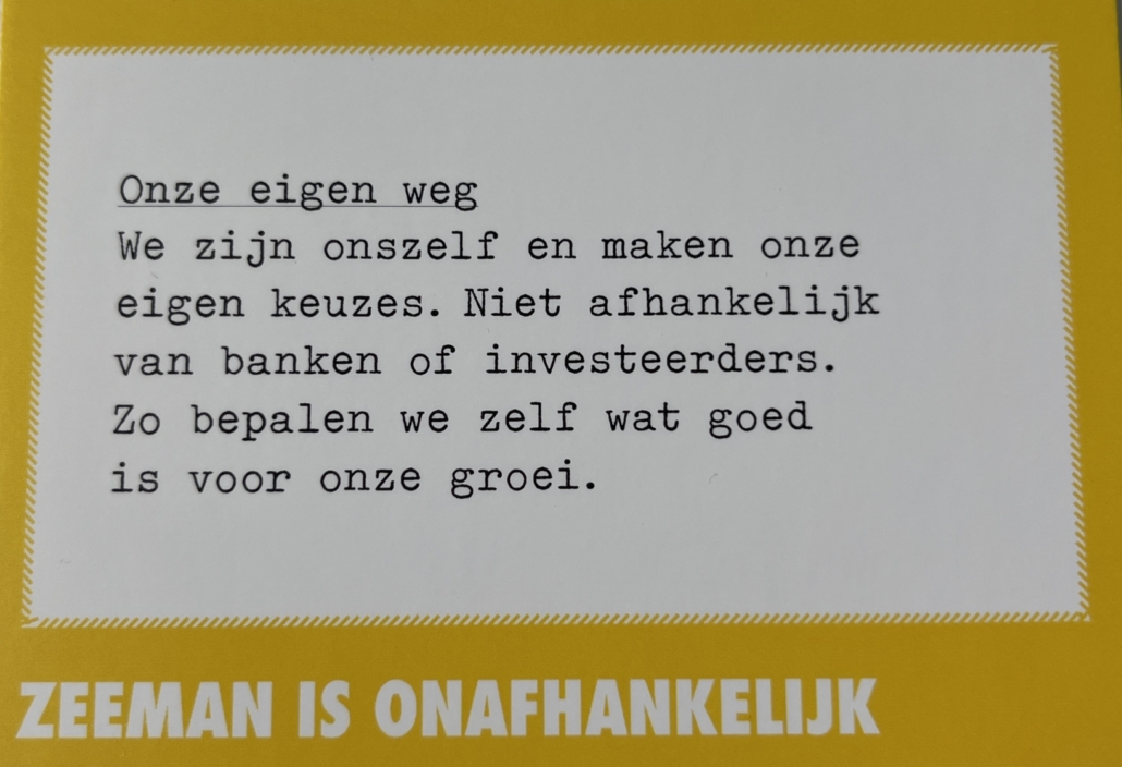 Zeeman is onafhankelijk