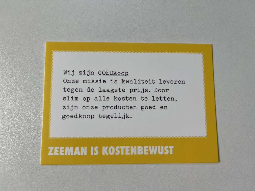 Zeeman is kostenbewust