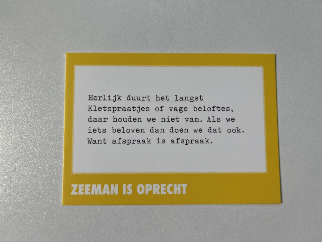 Zeeman is oprecht